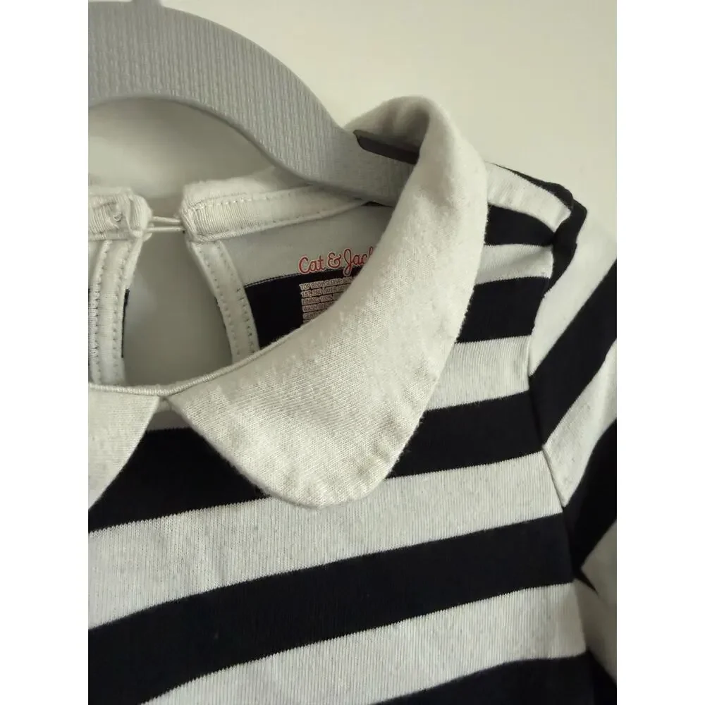 Cat & Jack Black & White Striped Tulle Skirt Dress - XS (4/5)
